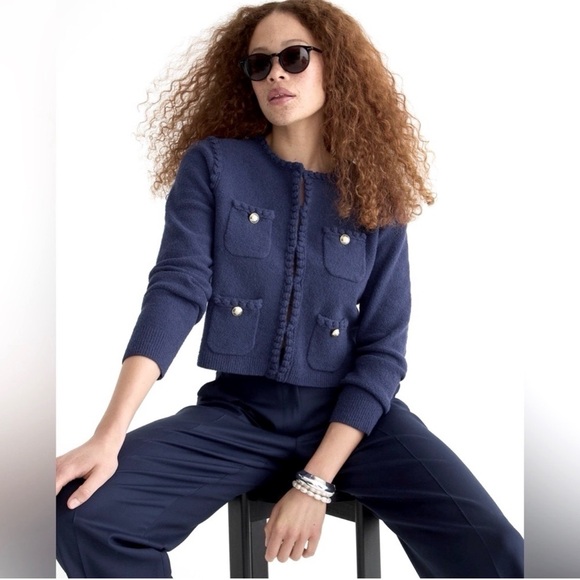 J. Crew Sweaters - J.Crew Odette Lady Cardigan Mediterranean Navy